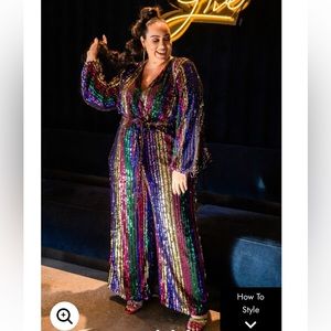 Eloquii Sequined striped jumpsuit - NEVER WORN